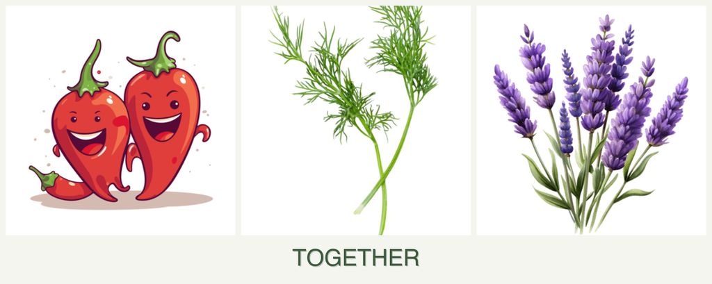 Can you plant peppers, dill and lavender together?