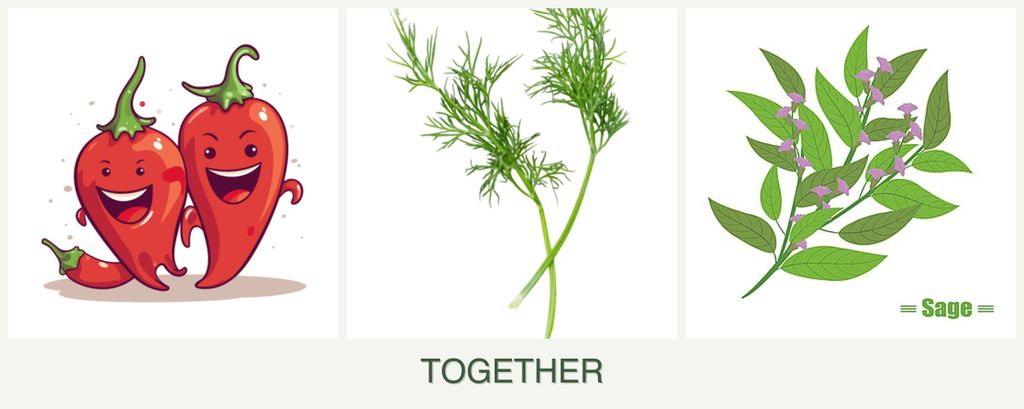 Can you plant peppers, dill and sage together?