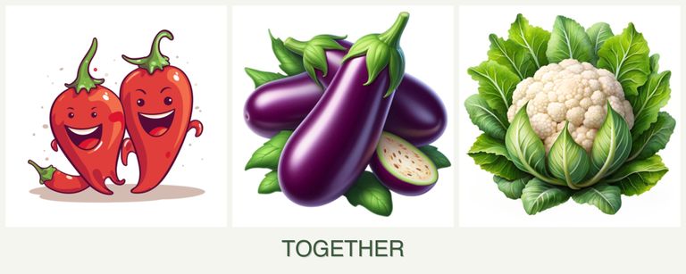 Can you plant peppers, eggplant and cauliflower together?