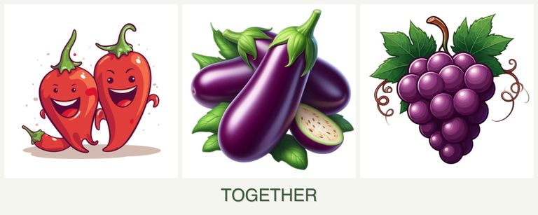 Can you plant peppers, eggplant and grapes together?