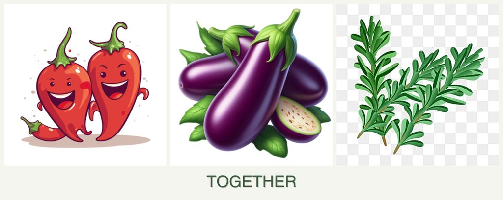 Can you plant peppers, eggplant and rosemary together?