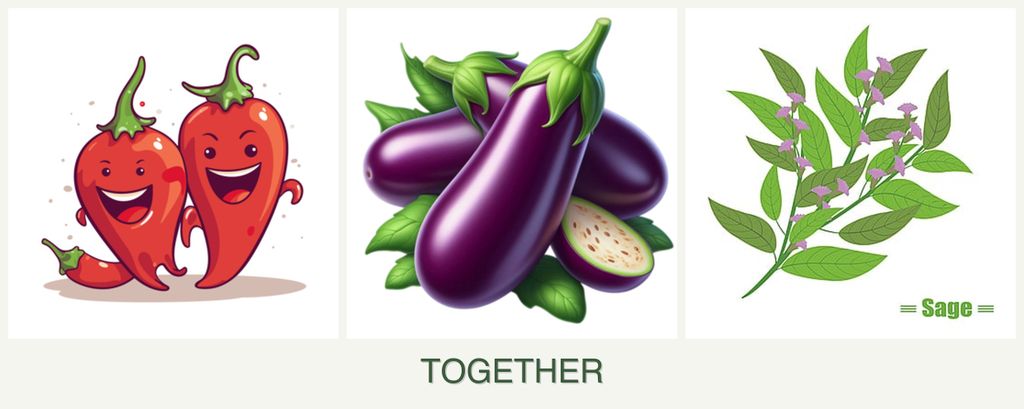 Can you plant peppers, eggplant and sage together?