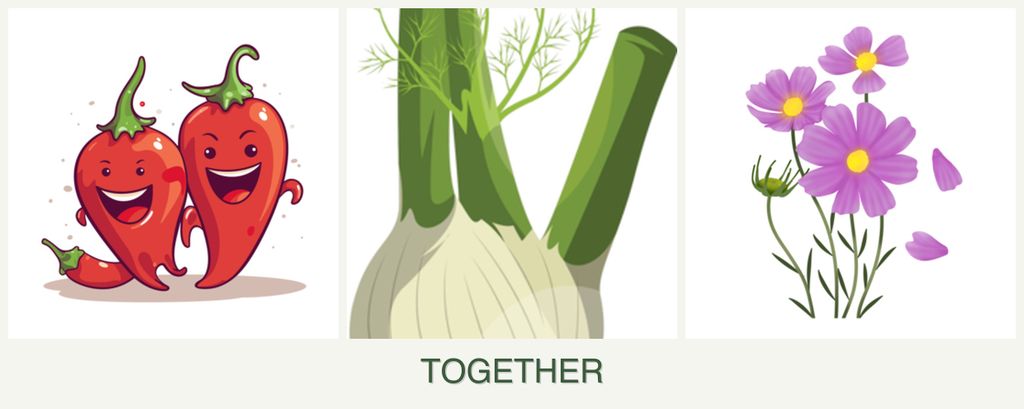 Can you plant peppers, fennel and cosmos together?