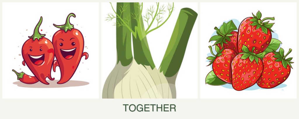 Can you plant peppers, fennel and strawberries together?