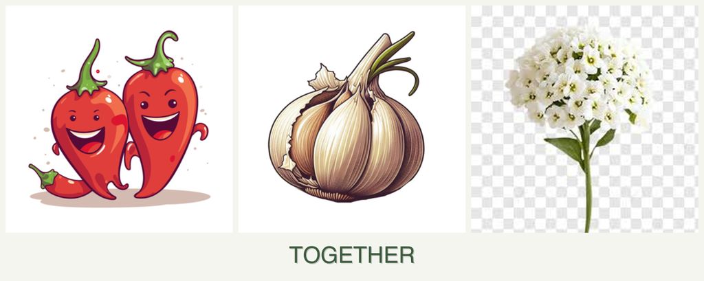 Can you plant peppers, garlic and alyssum together?