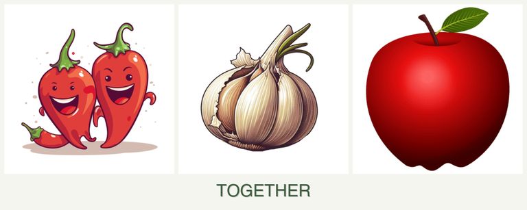 Can you plant peppers, garlic and apples together?