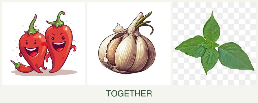 Can you plant peppers, garlic and basil together?
