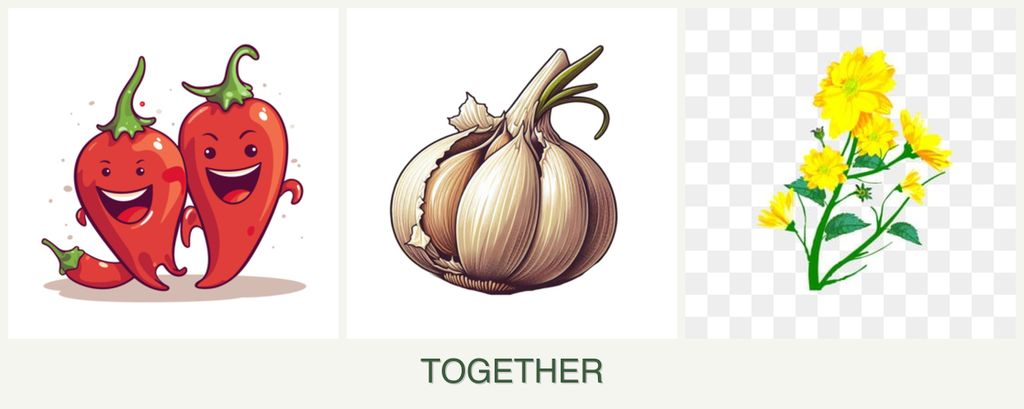 Can you plant peppers, garlic and calendula together?
