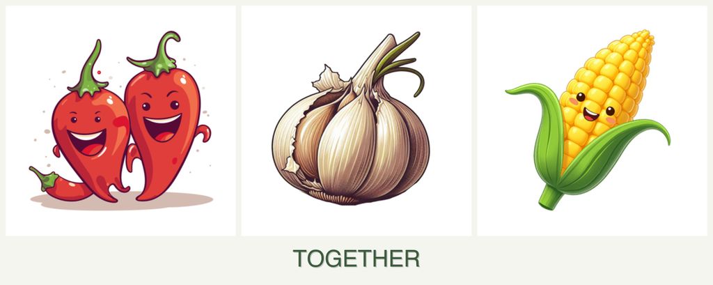 Can you plant peppers, garlic and corn together?