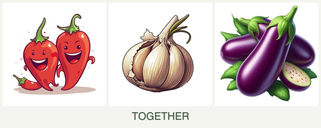 Can you plant peppers, garlic and eggplant together?