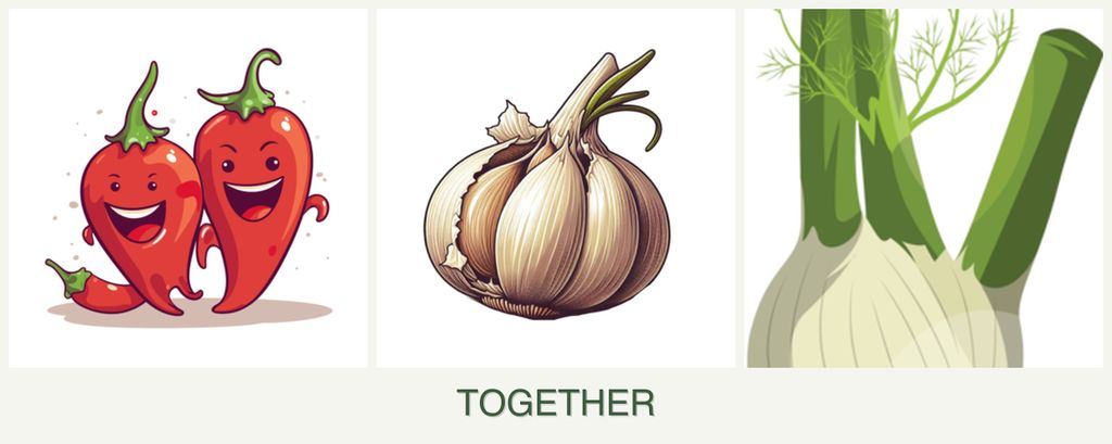 Can you plant peppers, garlic and fennel together?