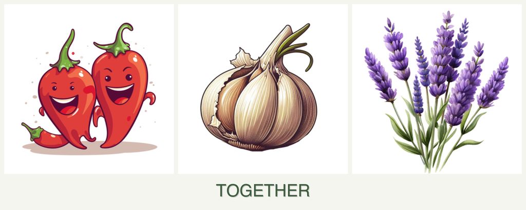 Can you plant peppers, garlic and lavender together?