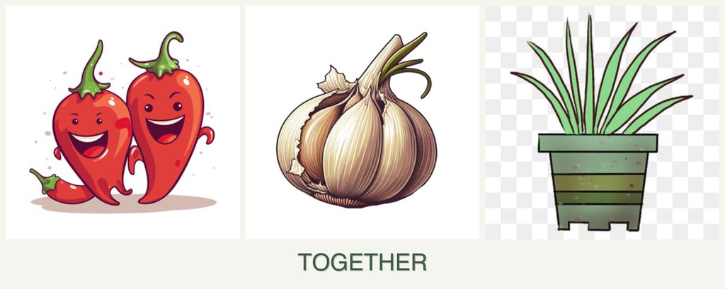 Can you plant peppers, garlic and lemongrass together?