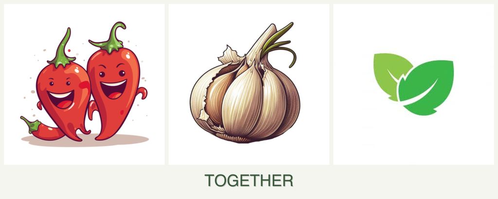Can you plant peppers, garlic and mint together?