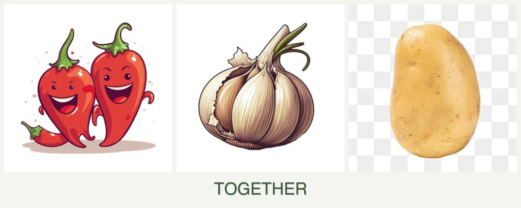 Can you plant peppers, garlic and potatoes together?
