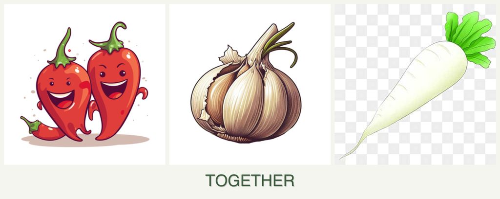 Can you plant peppers, garlic and radishes together?
