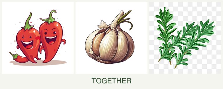 Can you plant peppers, garlic and rosemary together?
