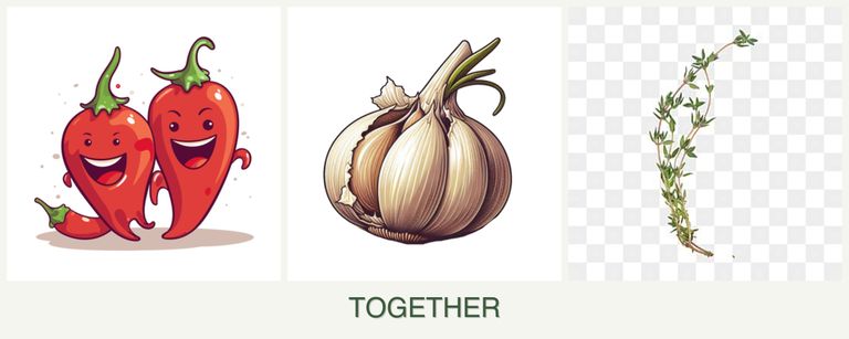 Can you plant peppers, garlic and thyme together?