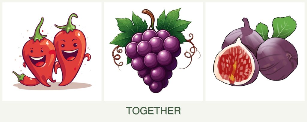 Can you plant peppers, grapes and figs together?