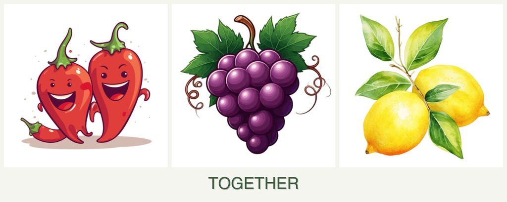 Can you plant peppers, grapes and lemons together?