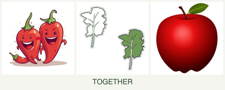 Can you plant peppers, kale and apples together?
