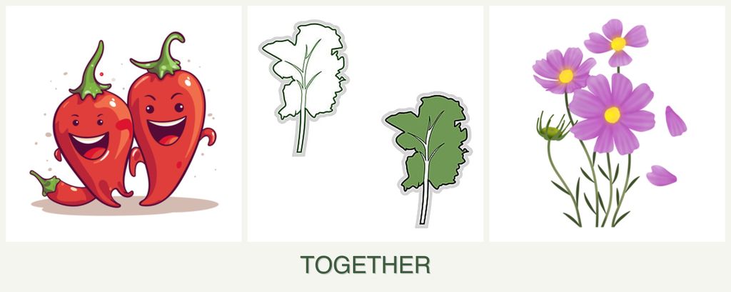 Can you plant peppers, kale and cosmos together?