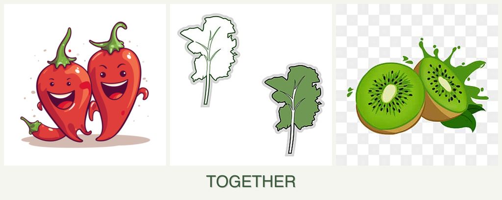 Can you plant peppers, kale and kiwi together?