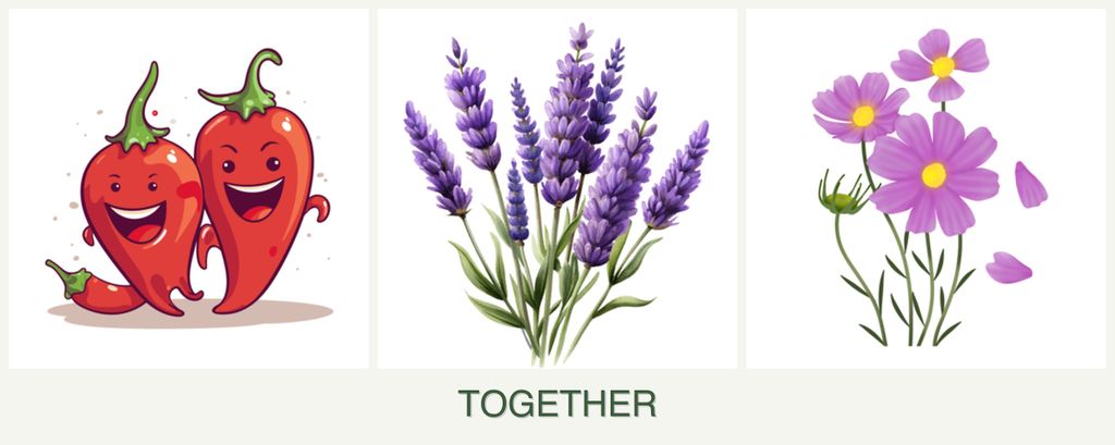 Can you plant peppers, lavender and cosmos together?