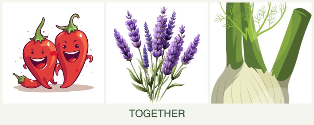 Can you plant peppers, lavender and fennel together?