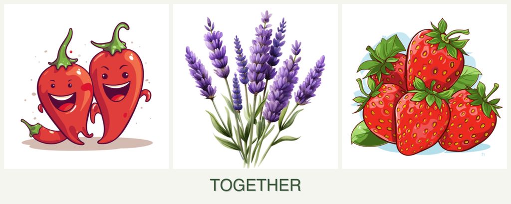 Can you plant peppers, lavender and strawberries together?