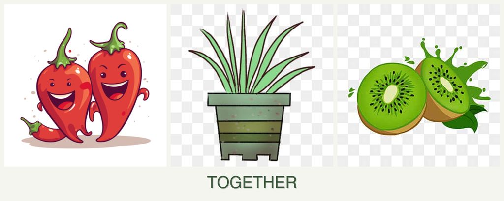 Can you plant peppers, lemongrass and kiwi together?