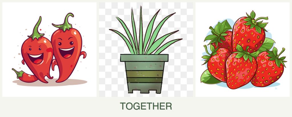 Can you plant peppers, lemongrass and strawberries together?