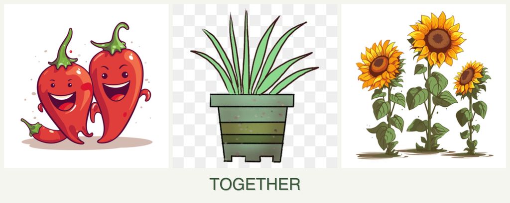 Can you plant peppers, lemongrass and sunflowers together?