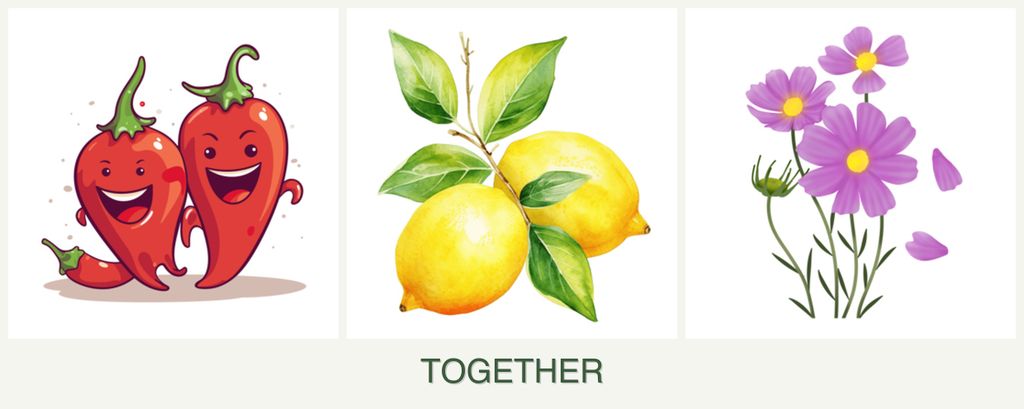 Can you plant peppers, lemons and cosmos together?
