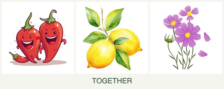 Can you plant peppers, lemons and cosmos together?