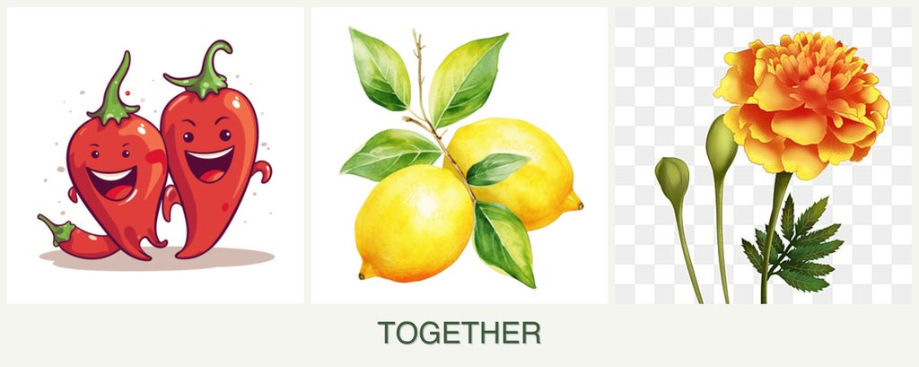 Can you plant peppers, lemons and marigolds together?