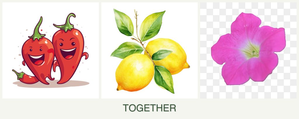 Can you plant peppers, lemons and petunias together?