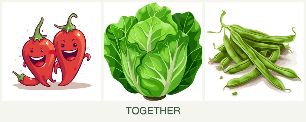 Can you plant peppers, lettuce and beans together?