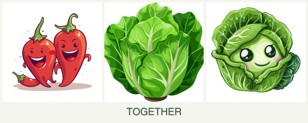 Can you plant peppers, lettuce and cabbage together?
