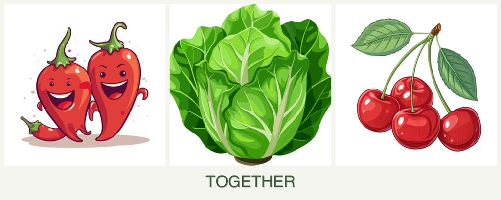 Can you plant peppers, lettuce and cherries together?
