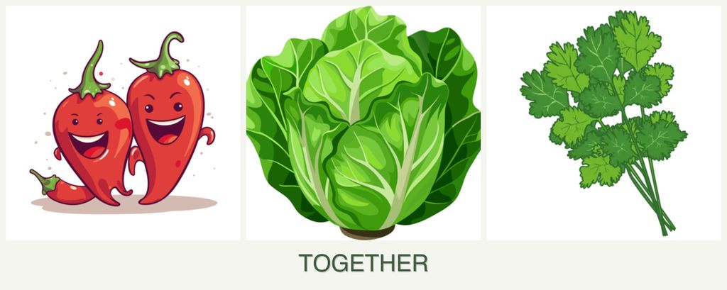 Can you plant peppers, lettuce and cilantro together?