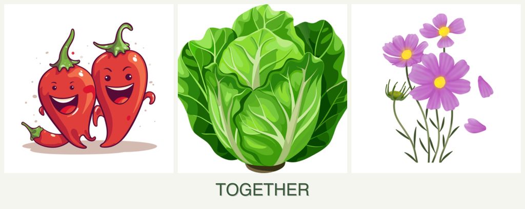 Can you plant peppers, lettuce and cosmos together?