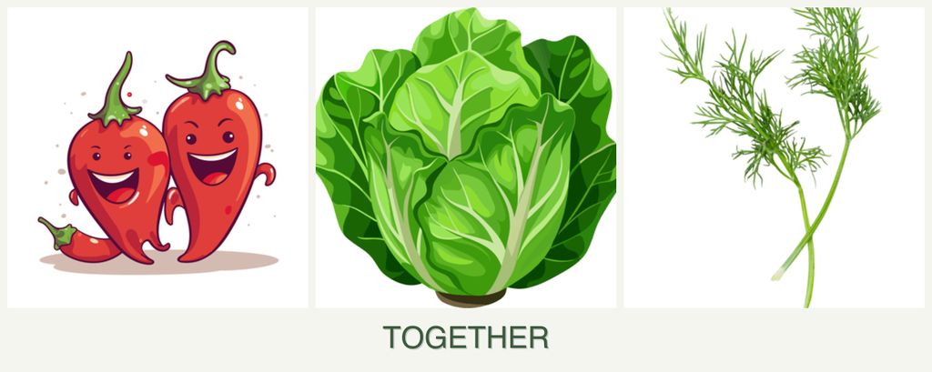 Can you plant peppers, lettuce and dill together?