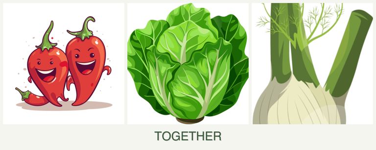 Can you plant peppers, lettuce and fennel together?