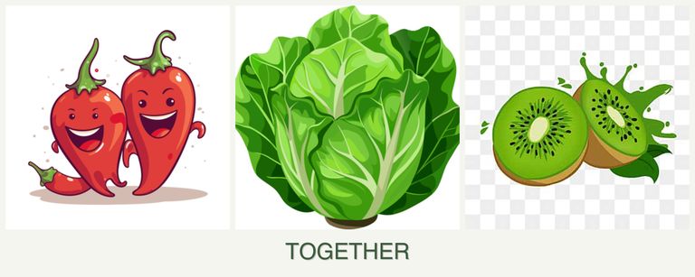 Can you plant peppers, lettuce and kiwi together?