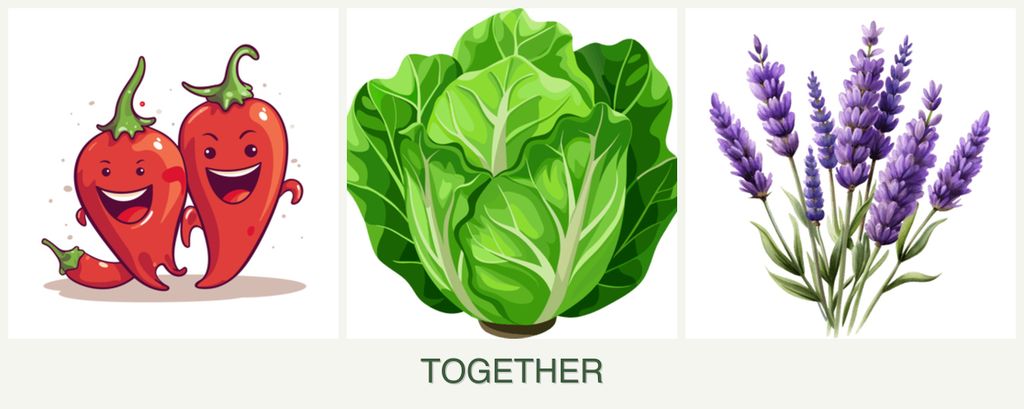 Can you plant peppers, lettuce and lavender together?