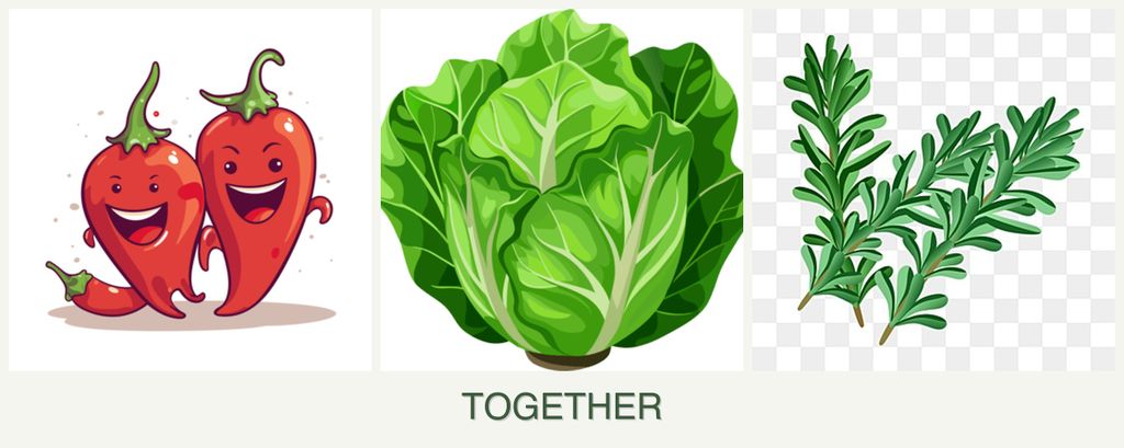 Can you plant peppers, lettuce and rosemary together?