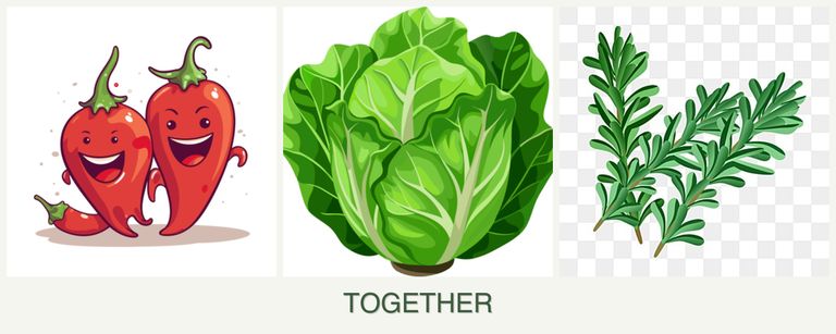 Can you plant peppers, lettuce and rosemary together?