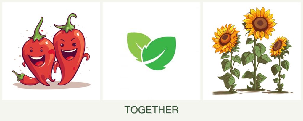 Can you plant peppers, mint and sunflowers together?
