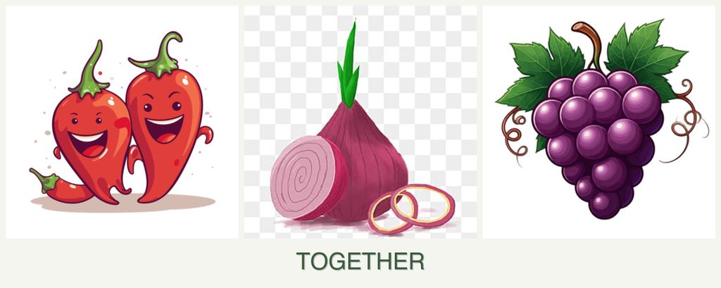Can you plant peppers, onions and grapes together?